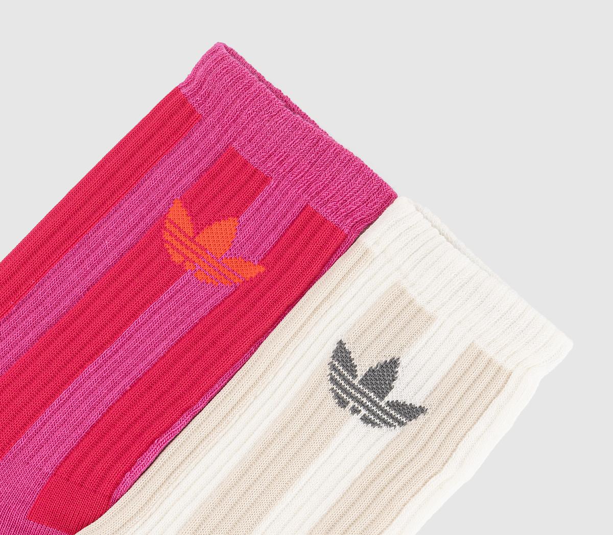 adidasEveryday Icon Crew 2 Pack adidasEveryday Icon Crew 2 PackOffwhite Wonder Alumina Semi Lucid Fuchsia