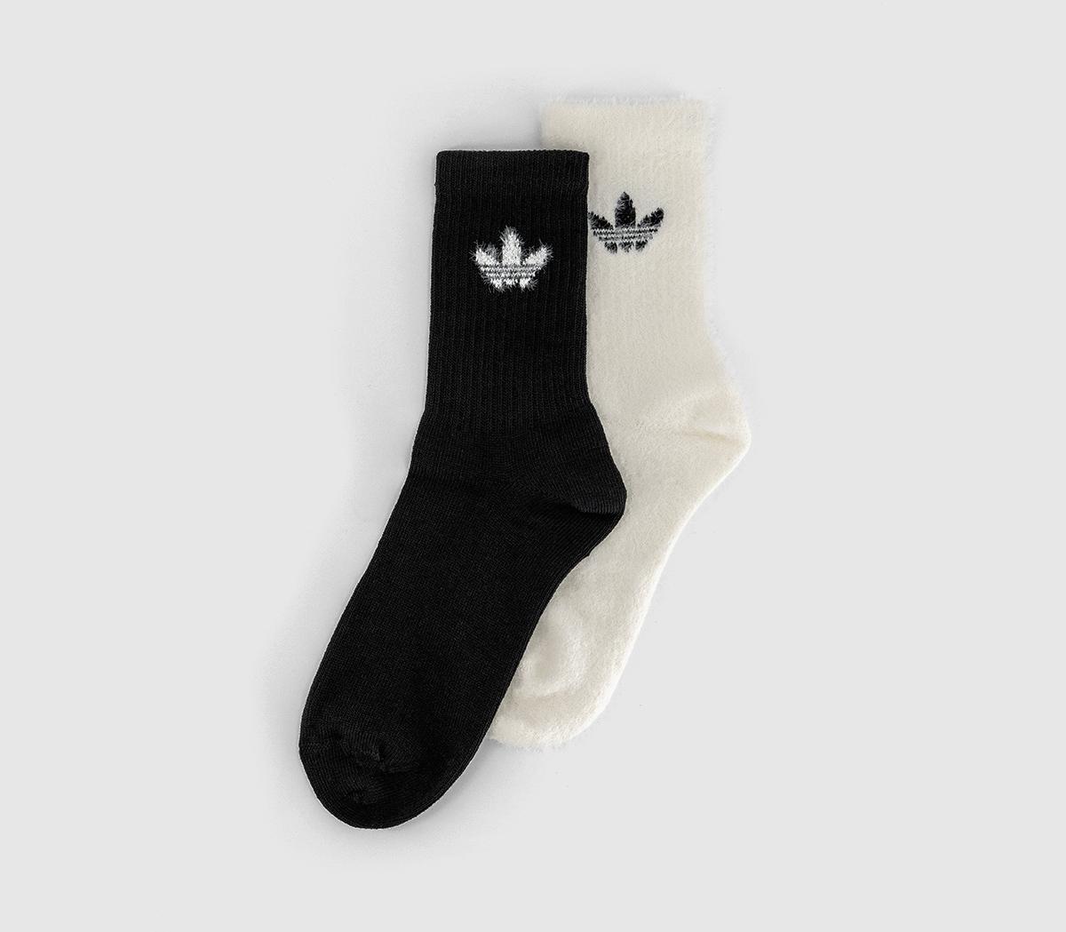 adidasFluffy 2 Pack SocksOffwhite Black
