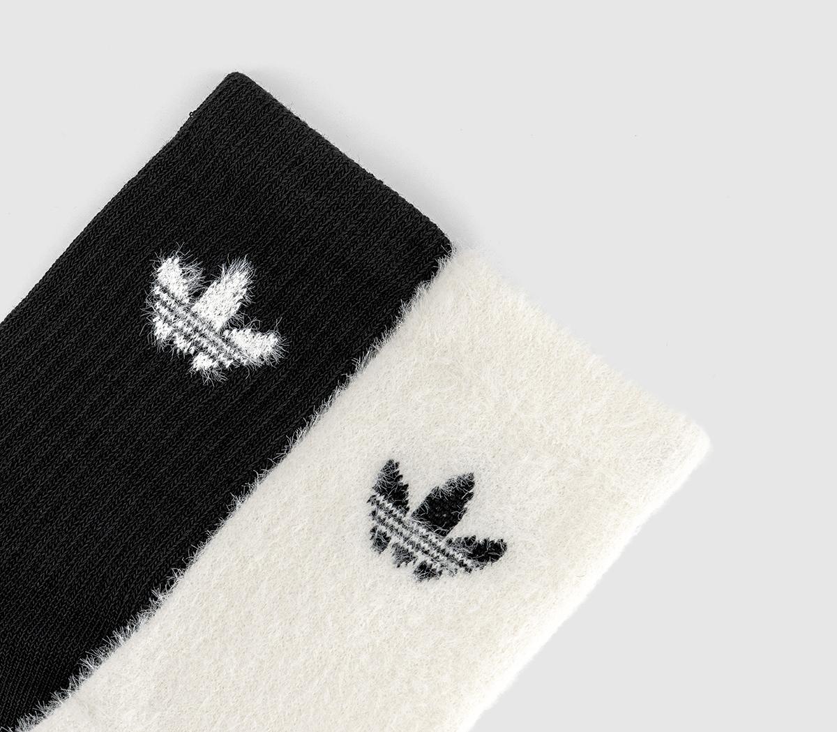 adidasFluffy 2 Pack SocksOffwhite Black