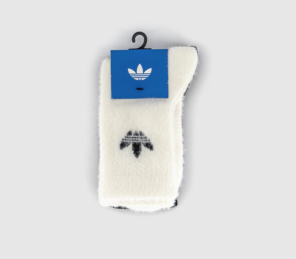 adidasFluffy 2 Pack SocksOffwhite Black
