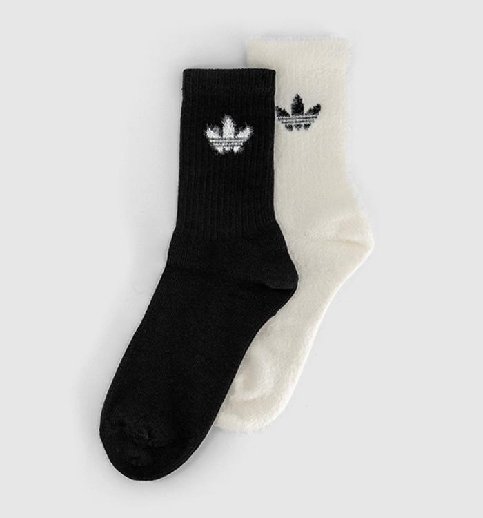 adidas Fluffy 2 Pack Socks Offwhite Black