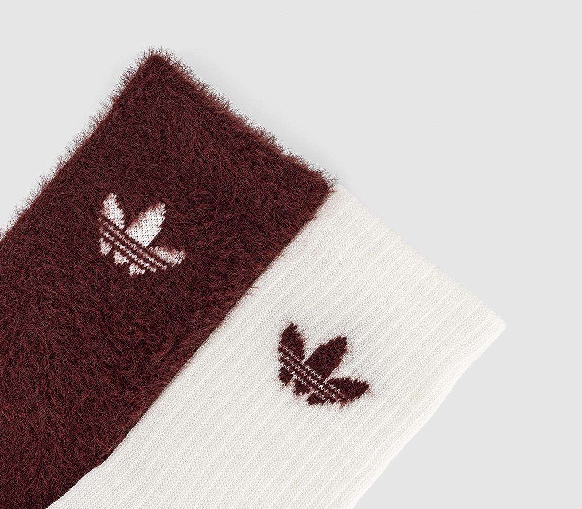 adidasFluffy 2 Pack SocksFox Brown Offwhite