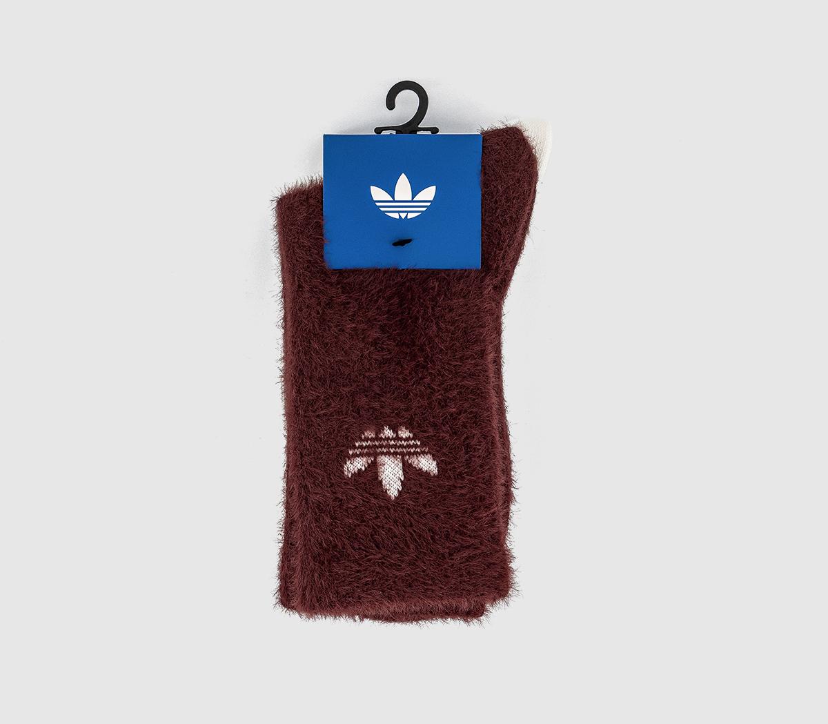adidasFluffy 2 Pack SocksFox Brown Offwhite