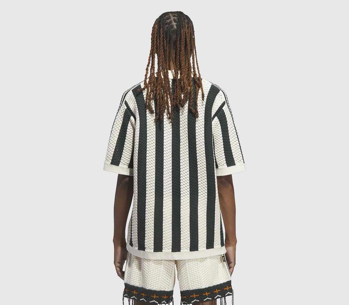 adidasClot Knit Polo TopsGreen Night Cream White