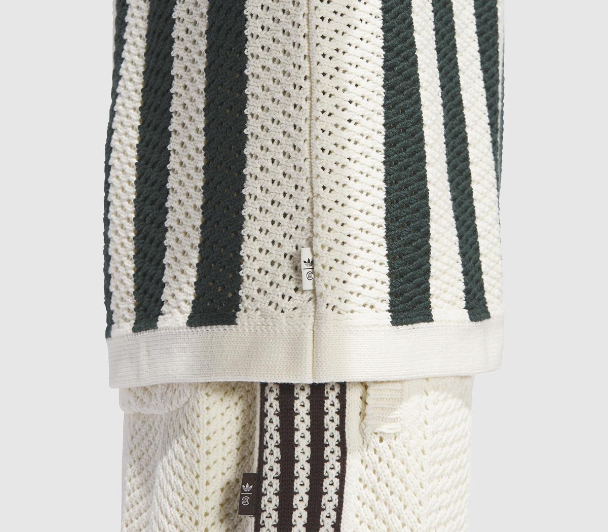 adidasClot Knit Polo TopsGreen Night Cream White