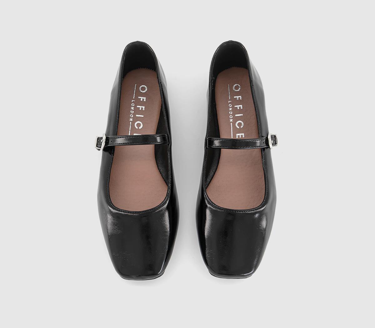 OFFICE Flourish Square Toe Mary Jane Ballet Pumps Black - Flat