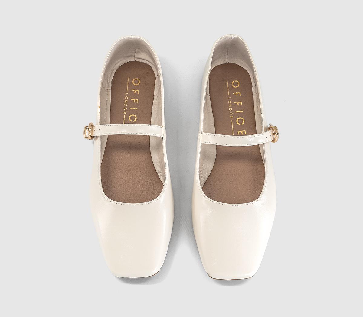 OFFICEFlourish Square Toe Mary Jane Ballerina PumpsWhite