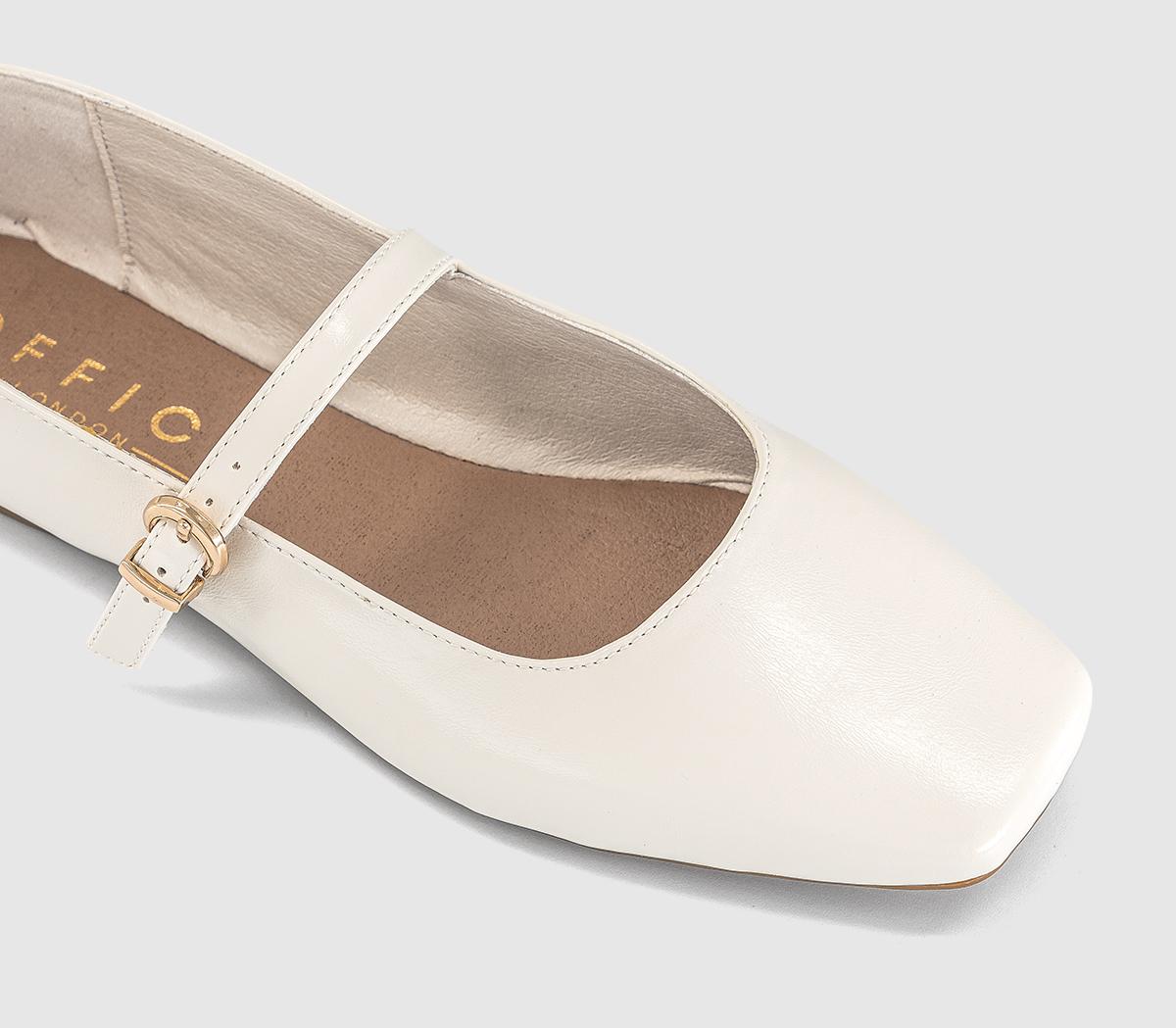 OFFICEFlourish Square Toe Mary Jane Ballerina PumpsWhite