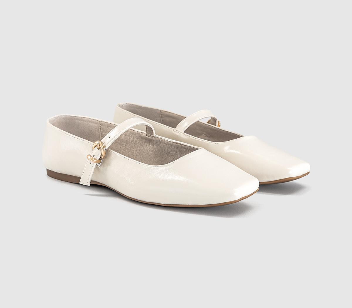 OFFICEFlourish Square Toe Mary Jane Ballerina PumpsWhite