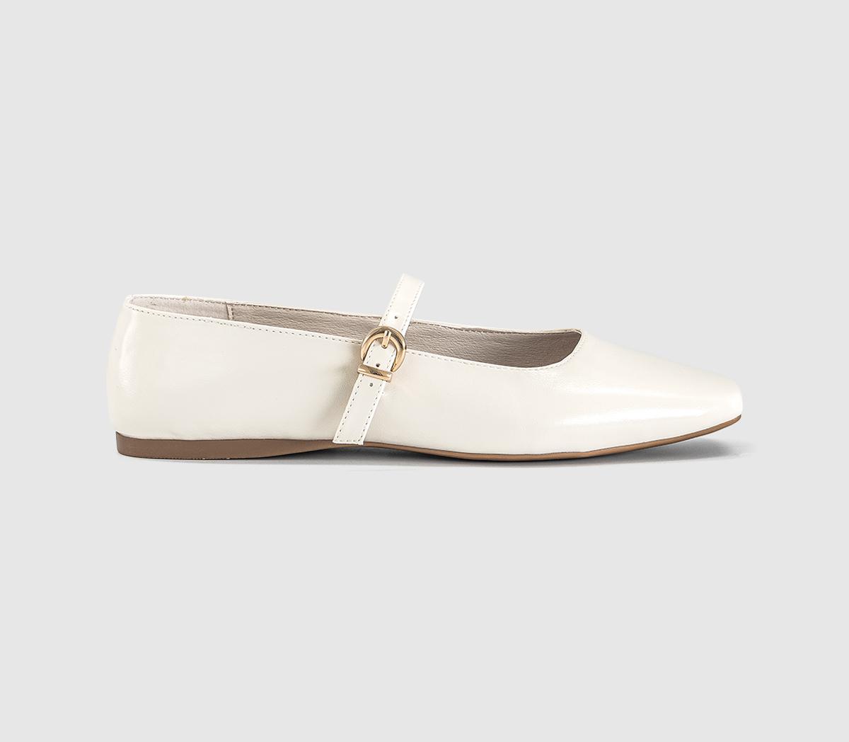 OFFICEFlourish Square Toe Mary Jane Ballerina PumpsWhite