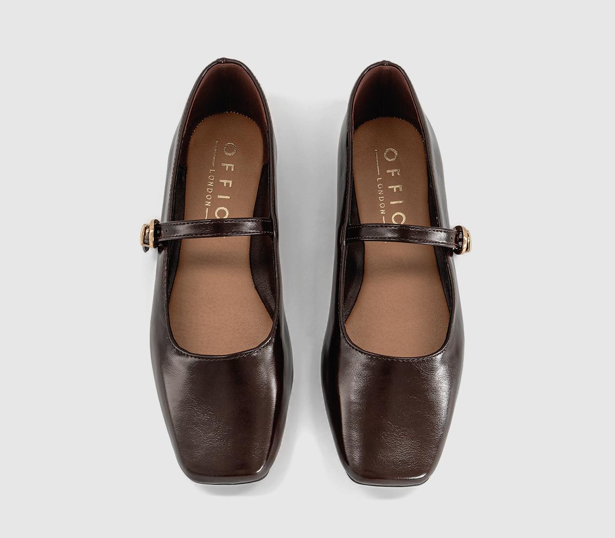 OFFICEFlourish Square Toe Mary Jane Ballerina PumpsBrown