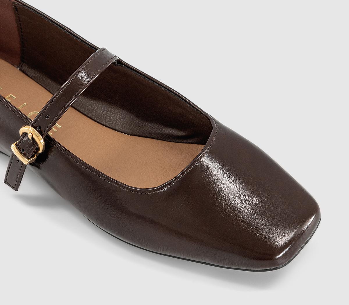OFFICEFlourish Square Toe Mary Jane Ballerina PumpsBrown