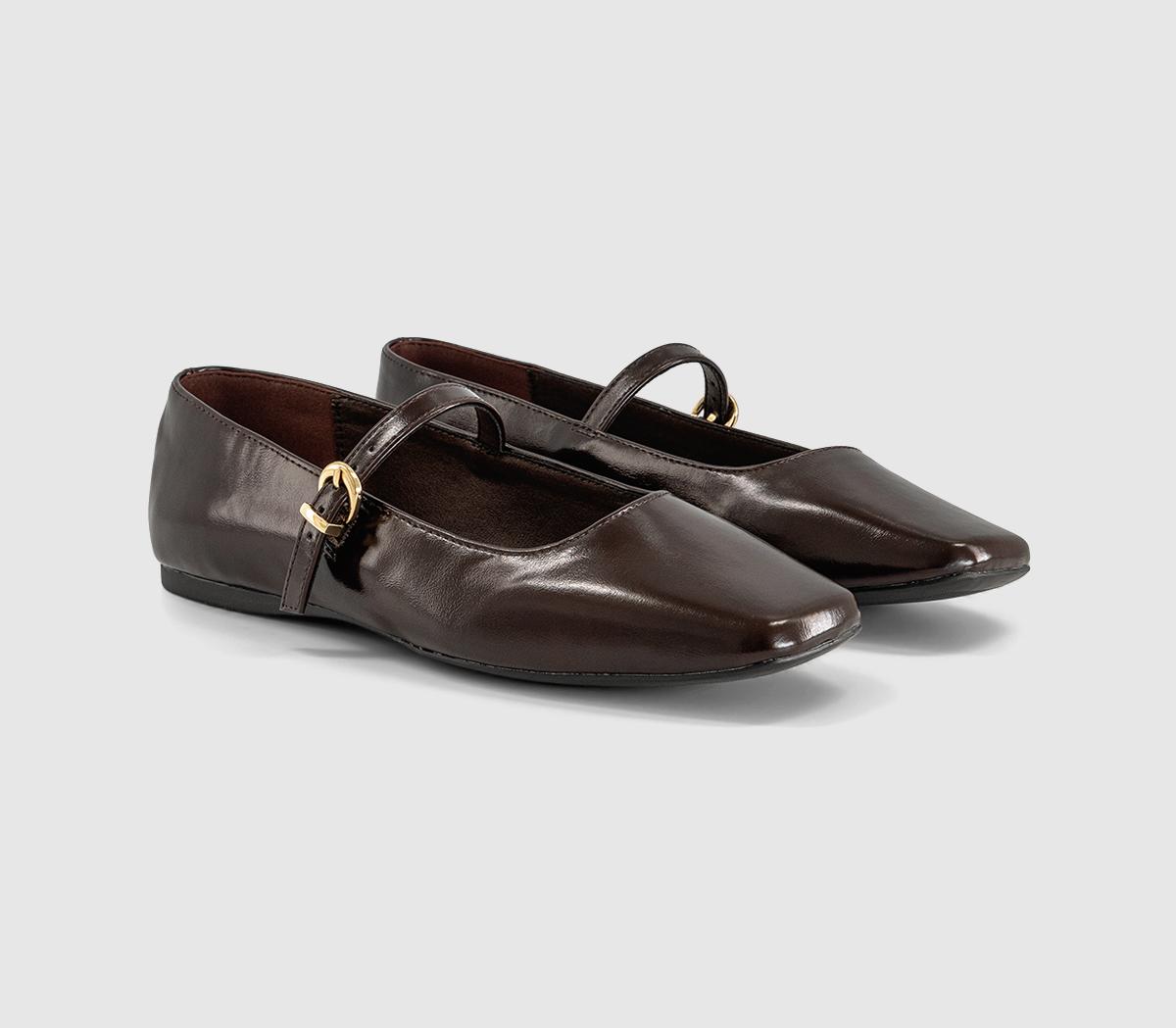 OFFICEFlourish Square Toe Mary Jane Ballerina PumpsBrown