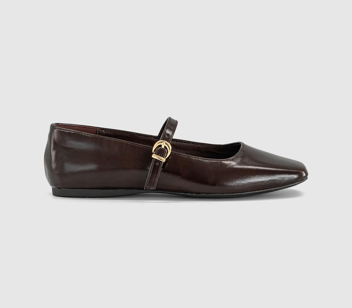 OFFICEFlourish Square Toe Mary Jane Ballerina PumpsBrown