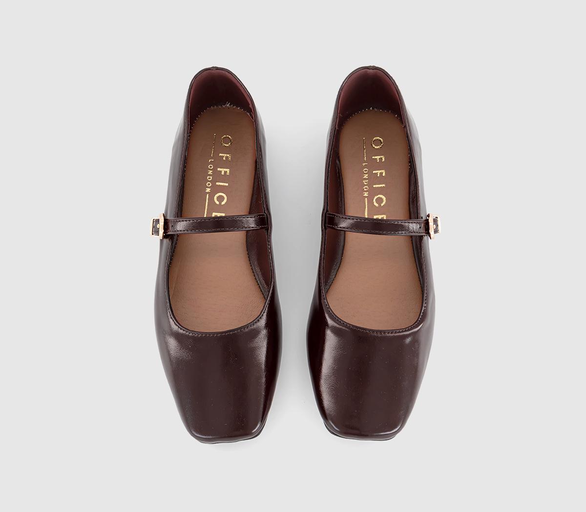 OFFICEFlourish Square Toe Mary Jane Ballet PumpsDark Brown