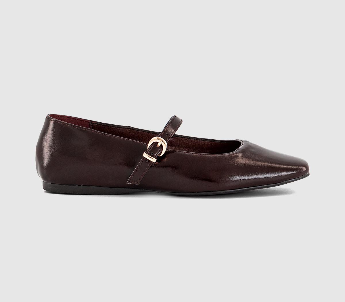 OFFICEFlourish Square Toe Mary Jane Ballet Pumps OFFICEFlourish Square Toe Mary Jane Ballet PumpsDark Brown