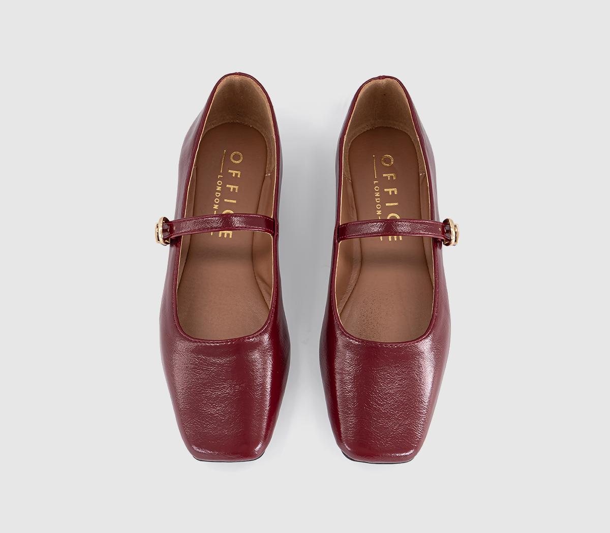 OFFICEFlourish Square Toe Mary Jane Ballerina PumpsRed