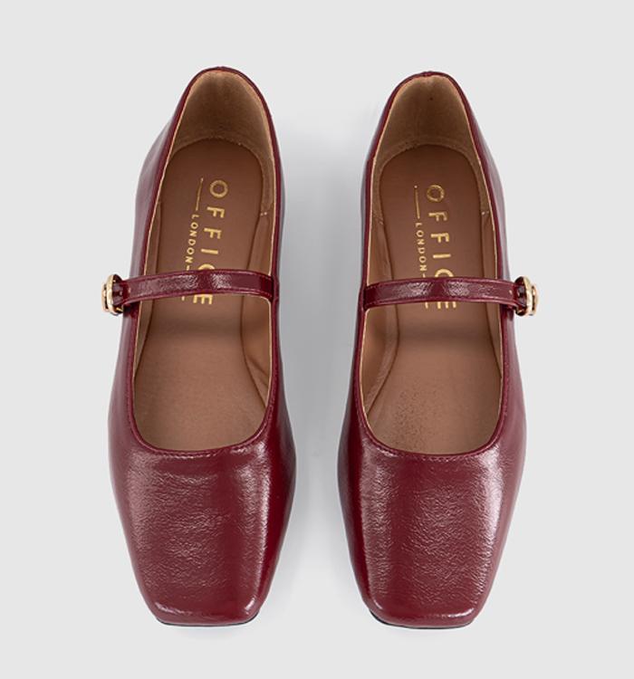 OFFICE Flourish Square Toe Mary Jane Ballerina Pumps Red
