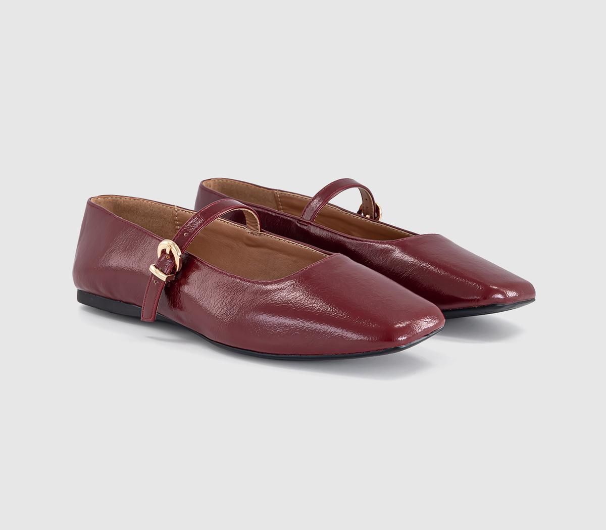 OFFICEFlourish Square Toe Mary Jane Ballerina PumpsRed