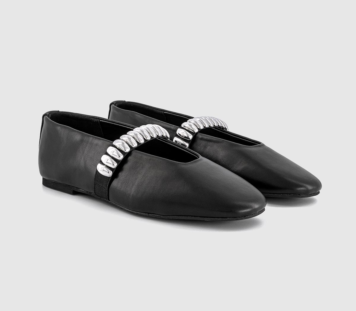 OFFICEFlavia Metal Trim Ballerina Shoes OFFICEFlavia Metal Trim Ballerina ShoesBlack