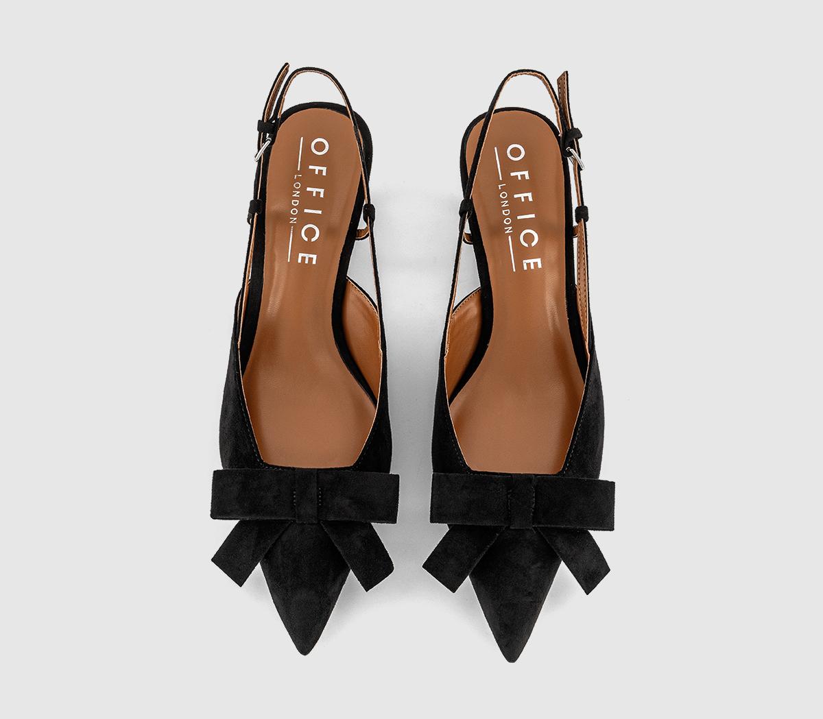 OFFICEMagical Bow Trim Slingback Court HeelsBlack