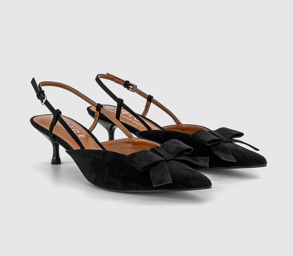 OFFICEMagical Bow Trim Slingback Court HeelsBlack