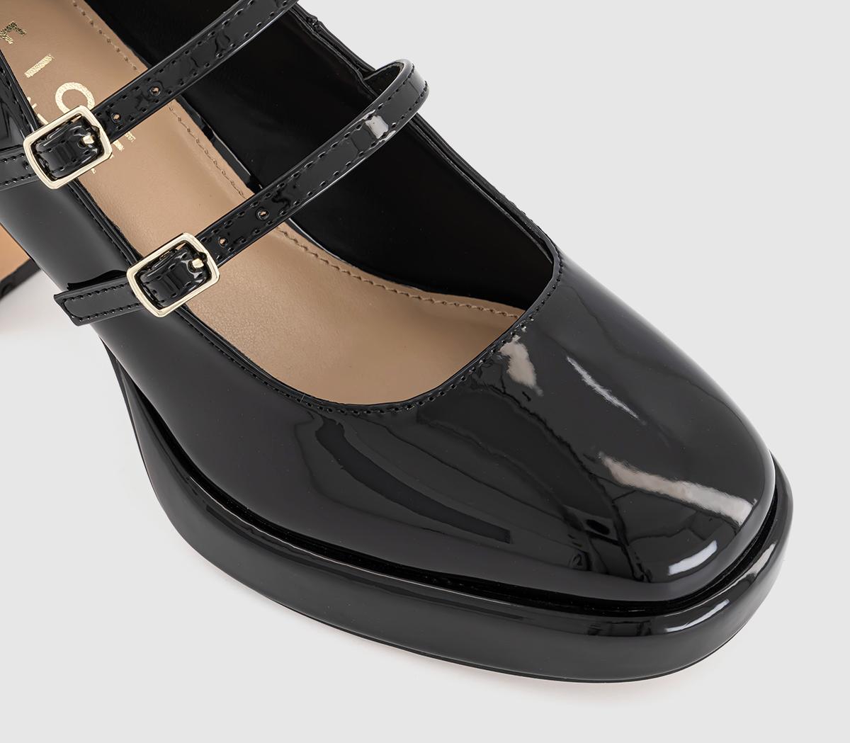 OFFICEMajor Double Strap Platform Mary Jane HeelsBlack