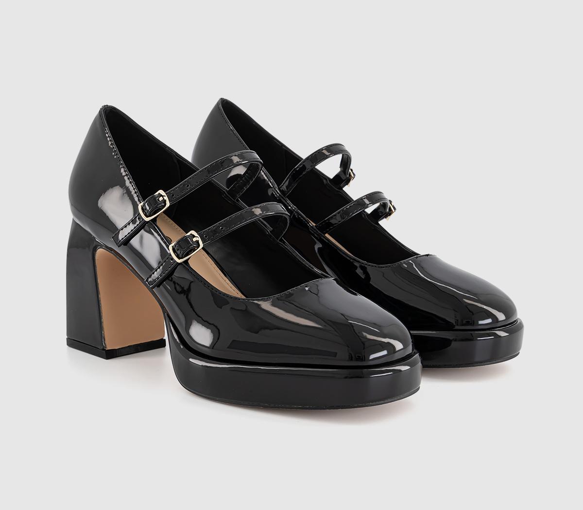 OFFICEMajor Double Strap Platform Mary Jane HeelsBlack