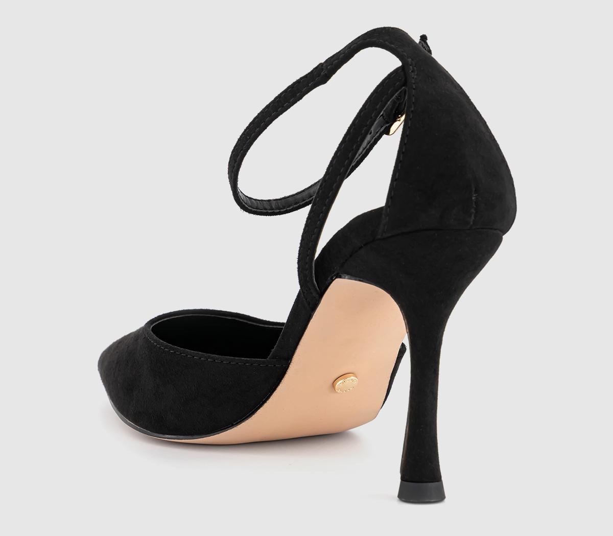 OFFICEHideaway Two Part Cut Out Court HeelsBlack Faux Suede