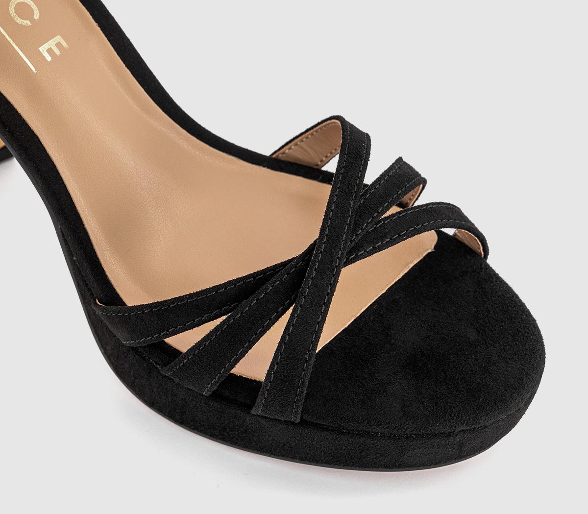 OFFICEHype Two Part Platform Heeled Sandals OFFICEHype Two Part Platform Heeled SandalsBlack Faux Suede