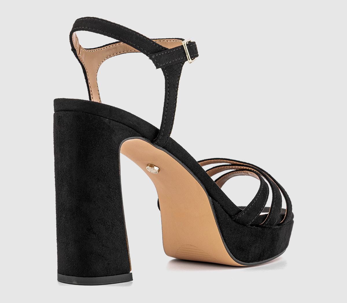 OFFICEHype Two Part Platform Heeled Sandals OFFICEHype Two Part Platform Heeled SandalsBlack Faux Suede