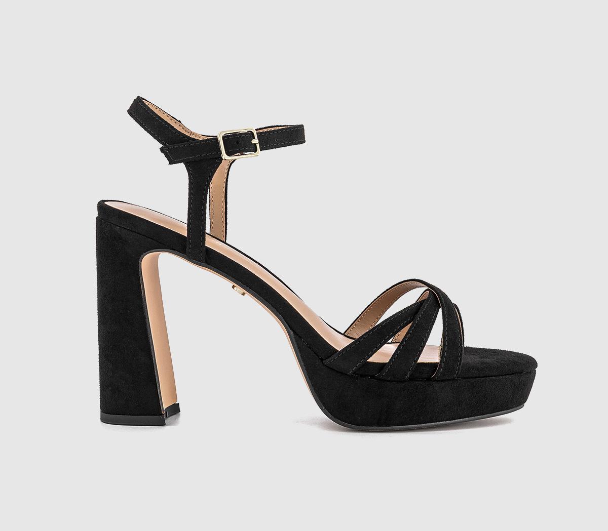 OFFICEHype Two Part Platform Heeled Sandals OFFICEHype Two Part Platform Heeled SandalsBlack Faux Suede