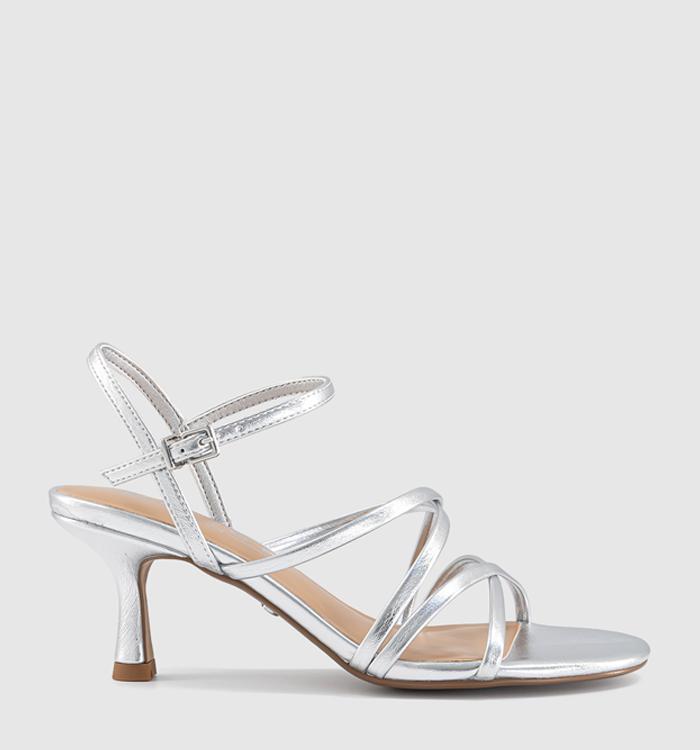 OFFICE Mojo Strappy Heeled Sandals Silver