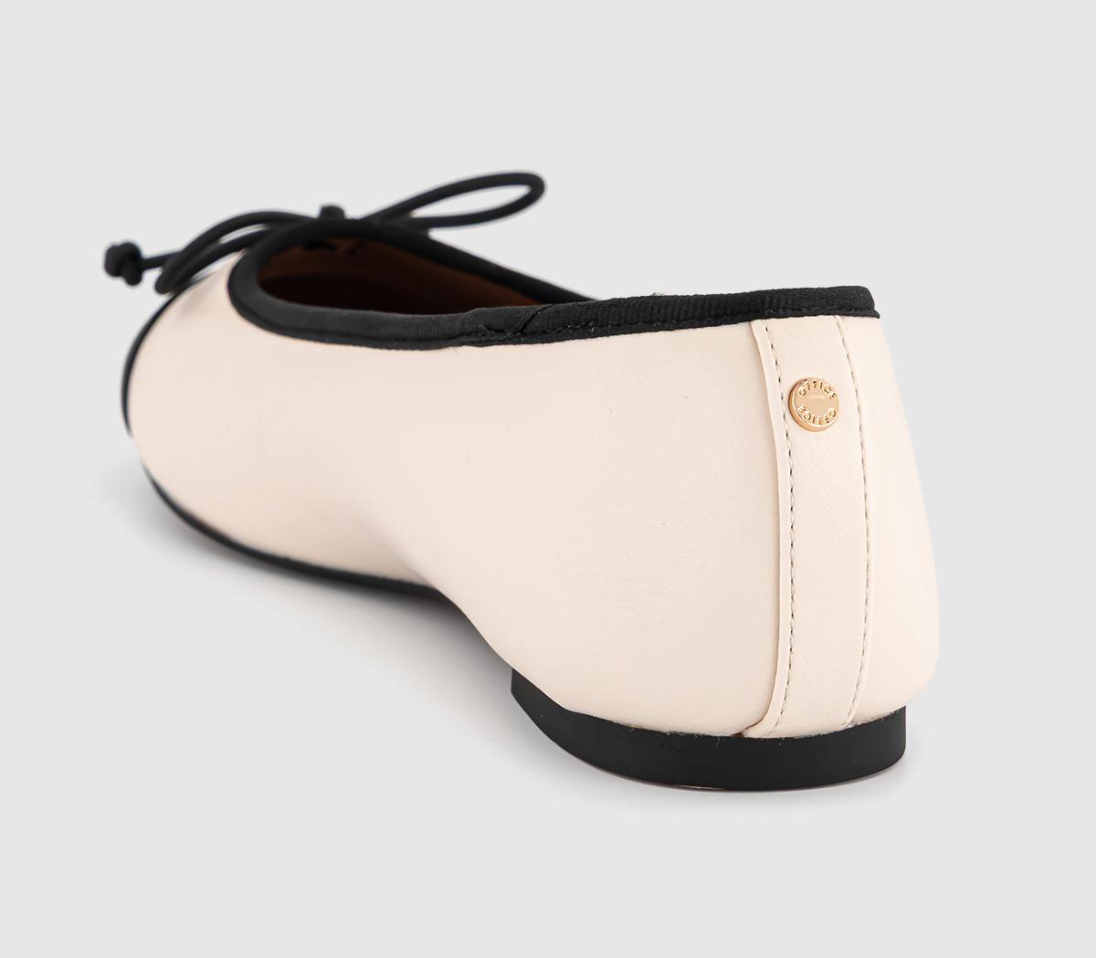 OFFICEFran Toecap Round Toe Ballerina ShoesWhite/black