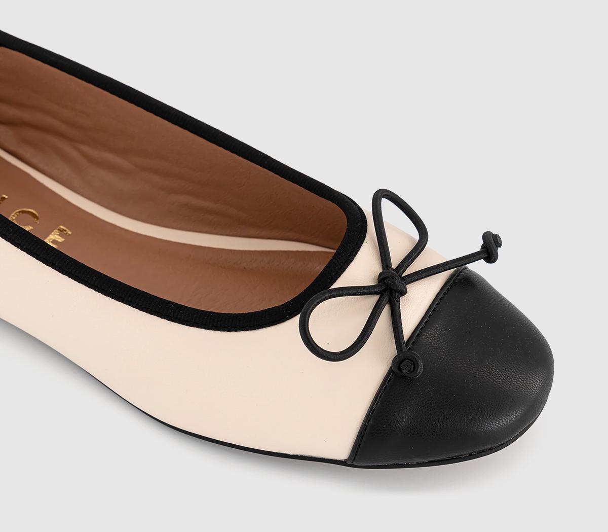 OFFICEFran Toecap Round Toe Ballerina ShoesWhite/black