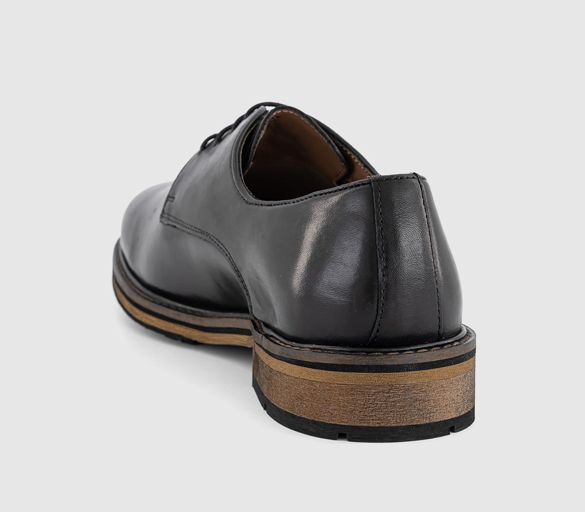 OFFICECortado Lace Up Derby ShoesBlack Leather