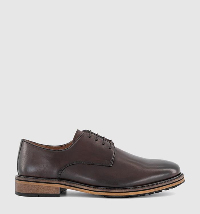 OFFICE Cortado Lace Up Derby Shoes Brown Leather