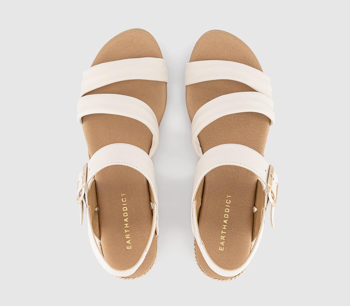 EARTHADDICTEarth Addict Peony Multi Strap SandalsWhite Leather