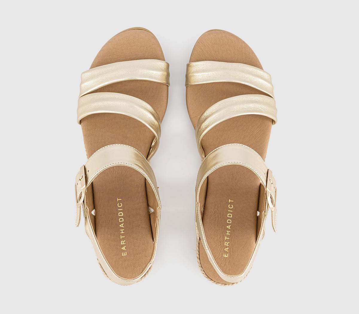 EARTHADDICTPeony Multi Strap Sandals EARTHADDICTPeony Multi Strap SandalsGold Leather