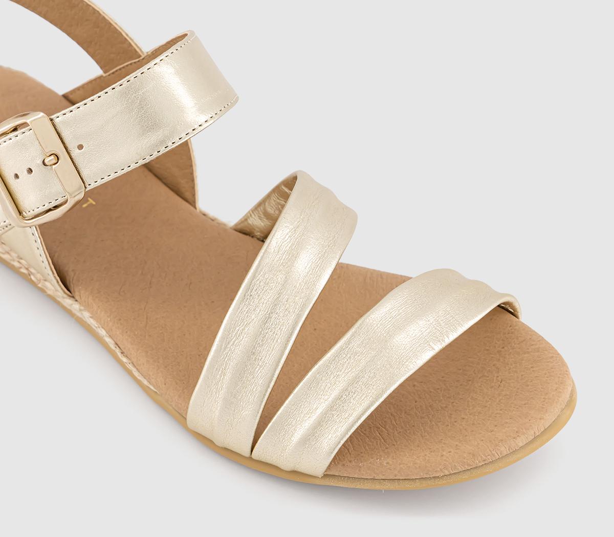 EARTHADDICTPeony Multi Strap SandalsGold Leather