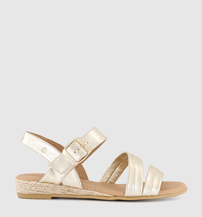 EARTHADDICT Peony Multi Strap Sandals Gold Leather
