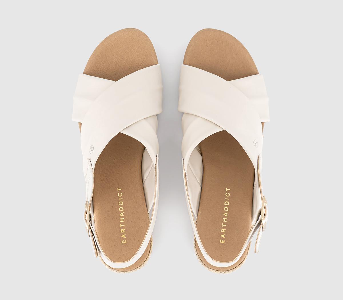 EARTHADDICTTulip Cross Over Sandals EARTHADDICTTulip Cross Over SandalsWhite Leather