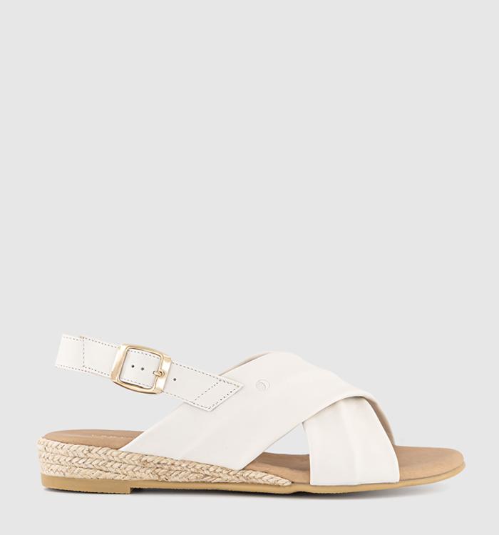 EARTHADDICT Tulip Cross Over Sandals White Leather