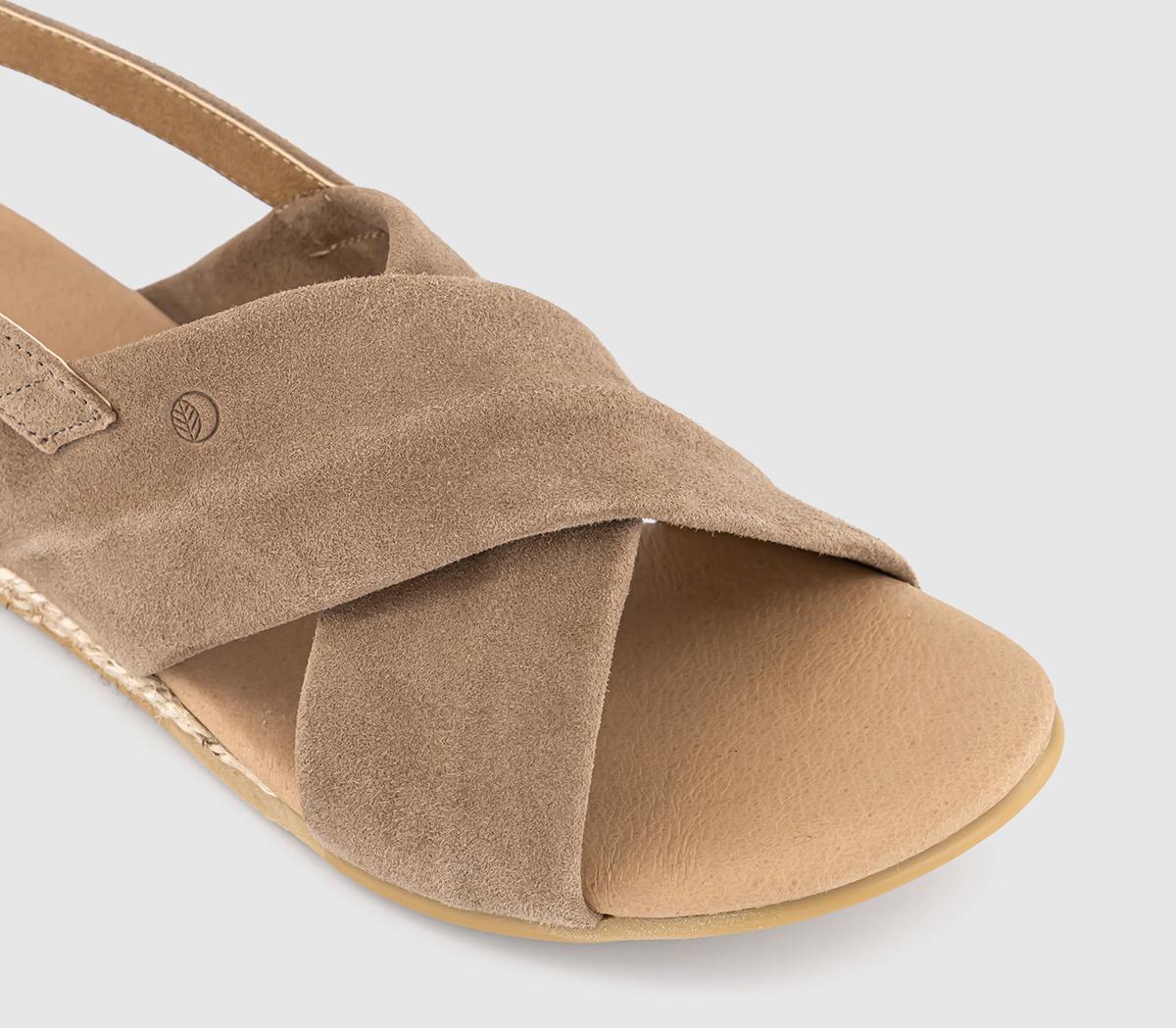 EARTHADDICTTulip Cross Over SandalsBeige Suede