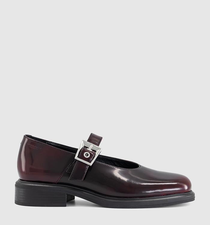 Vagabond Shoemakers Ellis Mary Janes Dark Bordo Polished Leather