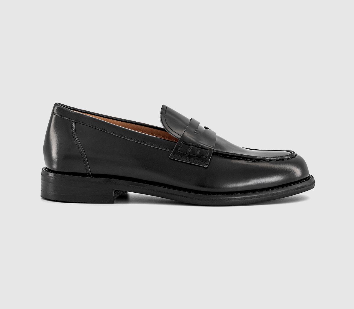 Vagabond Linn Penny Loafers Polished Leather Black in Women's Size 7, Office Shoes