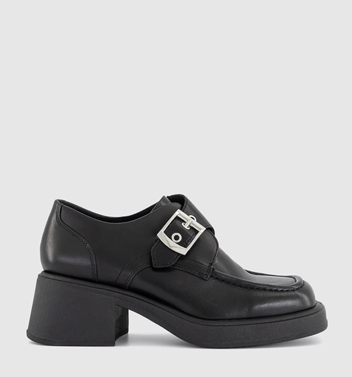Vagabond Shoemakers Dorah Buckle Shoes Black Polished Leather