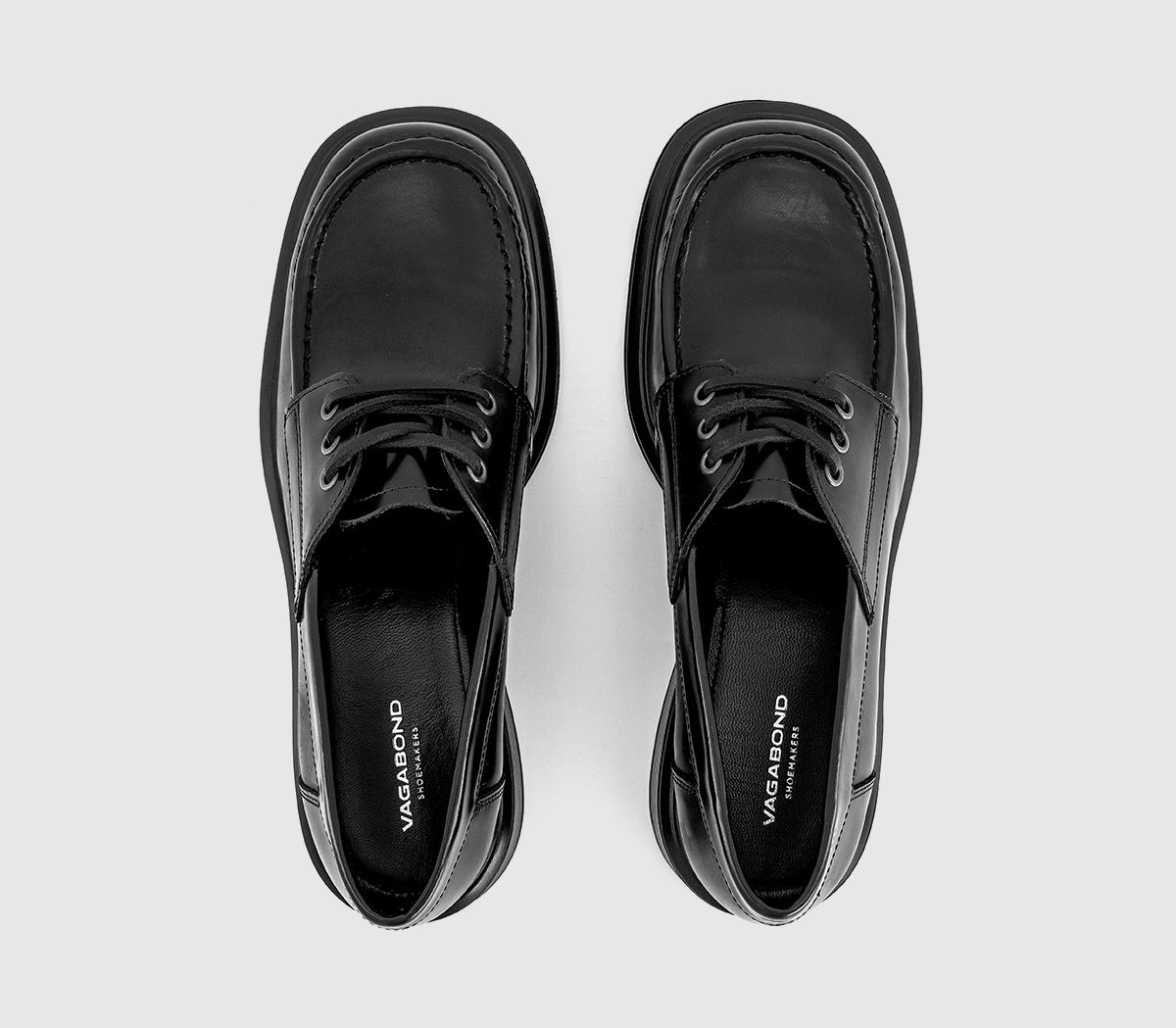 Vagabond ShoemakersEllis Boat ShoesBlack Polished Leather
