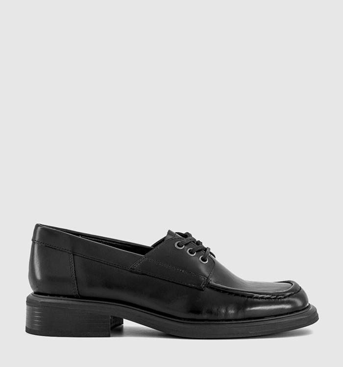 Vagabond Shoemakers Ellis Boat Shoes Black Polished Leather