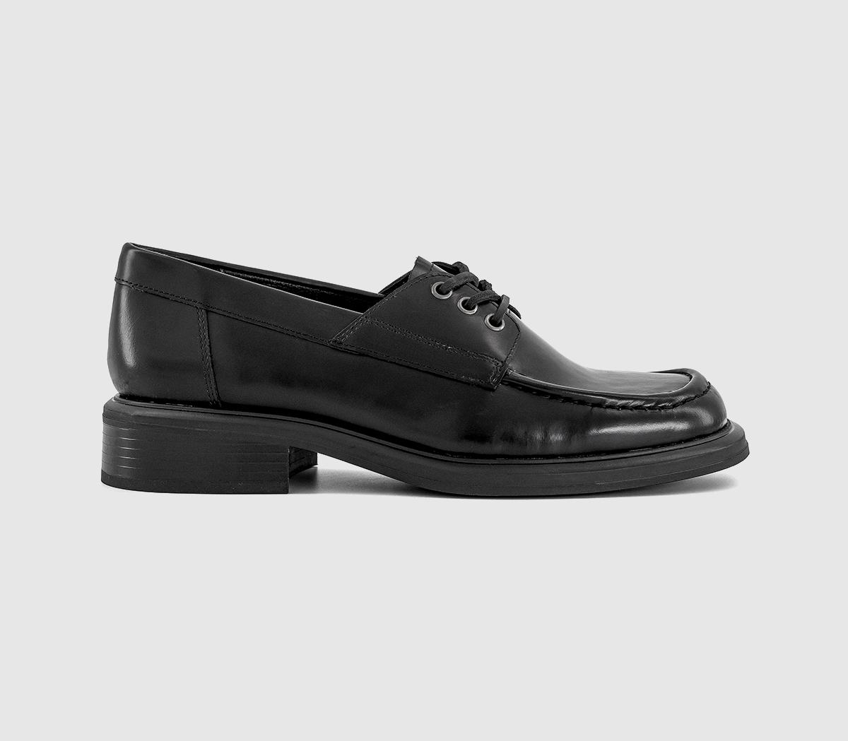 Vagabond Ellis Boat Shoes Black Polished Leather, 5
